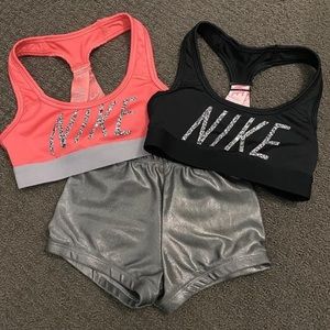 Nike sports bra and booty short